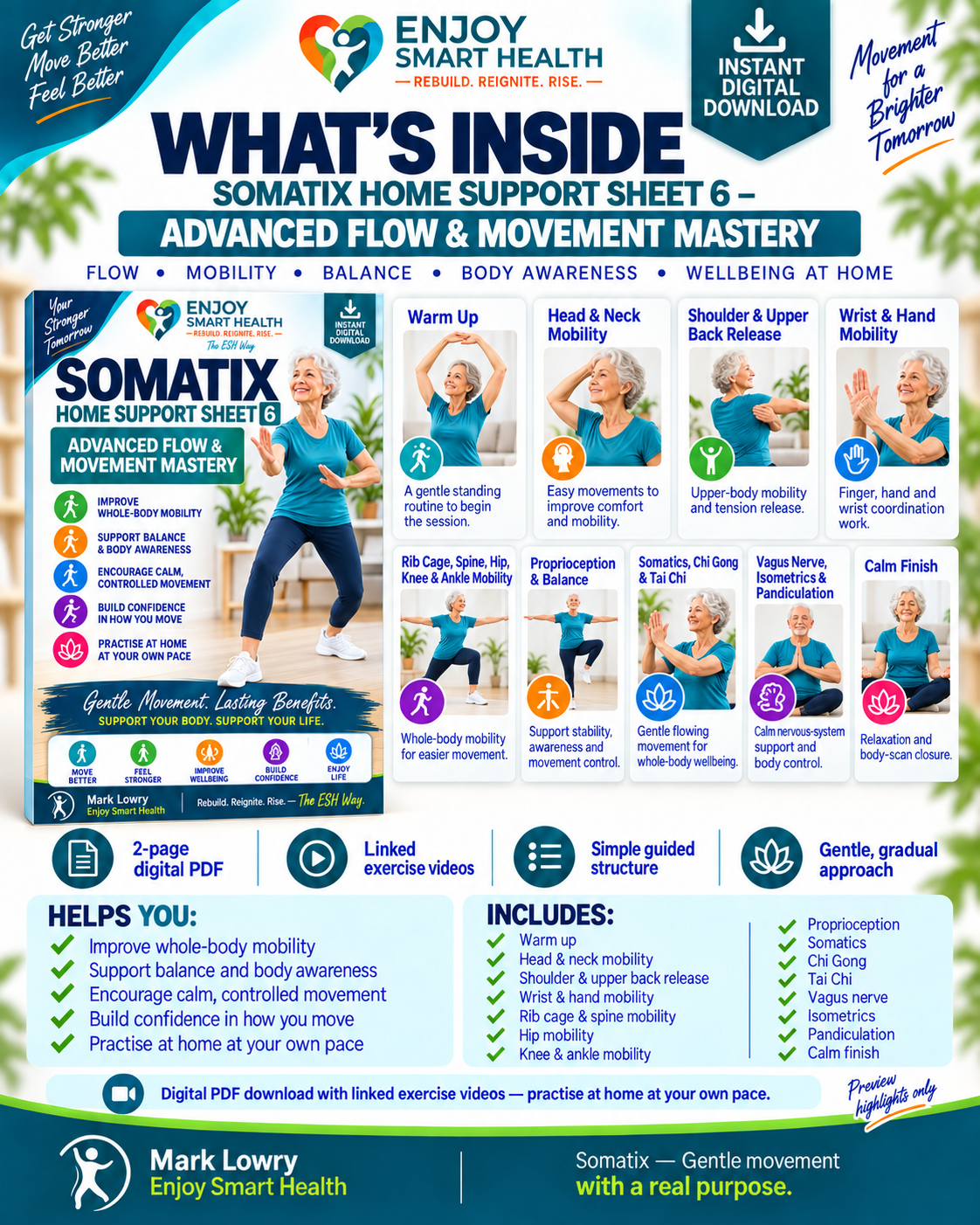 Advanced Mobility, Balance & Movement Flow Exercises PDF | Somatix Sheet 6